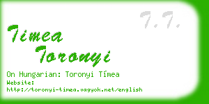 timea toronyi business card